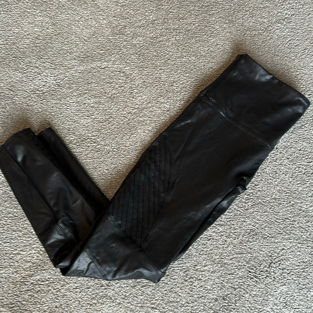 SPANX Faux Leather Moto Leggings